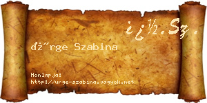 Ürge Szabina névjegykártya