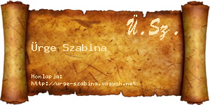 Ürge Szabina névjegykártya