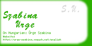 szabina urge business card